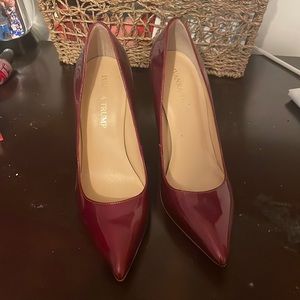 Ivanka Trump Metallic Maroon Stiletto Pumps